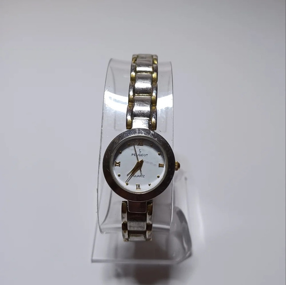 Vintage peugeot ladies watch quartz two tone  with new battery shows signs of we - Picture 1 of 7